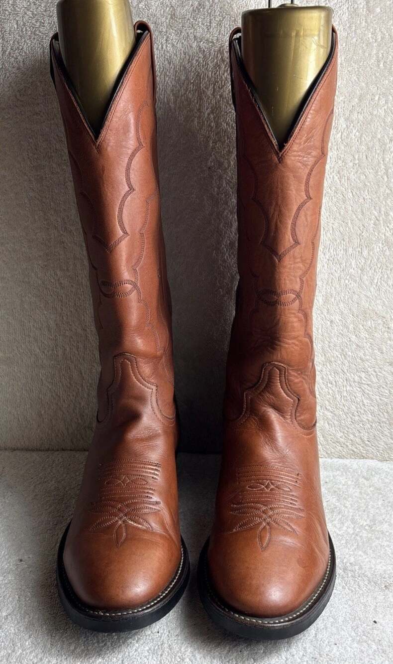 Tony Lama Vintage Gold Label Western Cowboy Boots Mens 9 EE